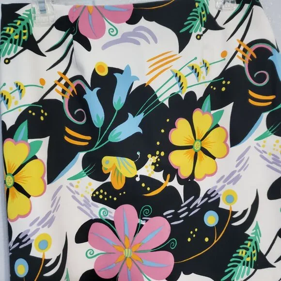Vintage Alberto Makali Floral Print Suit Set Sz 8/10 Jacket and Skirt Colorful